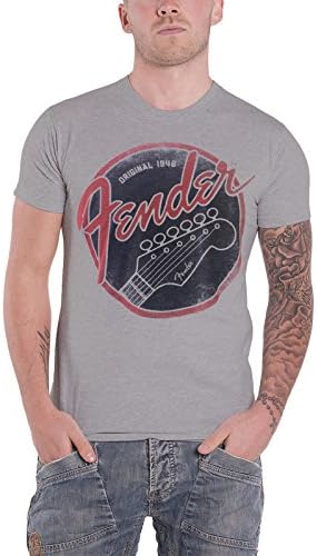 Fender T Shirt Original 1946 Logo Official Mens Grey XL