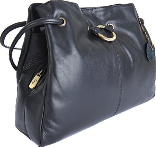 gigi black leather handbag