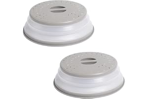 Cymax Collapsible Microwave Plate Cover, Prevents Food Splatter, Microwave Cover for Food, Vented, BPA-Free & Non-Toxic, Easy Storage,10.5 Inch, Grey