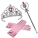Produktbild Prinzessin Zauberstab,Queen Krone,Strass,Tiaras & Handschuh Mädchen Geschenk-Set Prinzessin Karneval Verkleidung Party Cosplay Mädchen Handschuhe Halloween