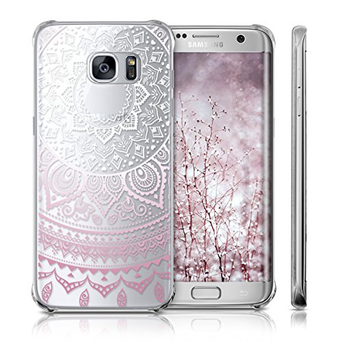 kwmobile Funda para Samsung Galaxy S7 Edge - Carcasa de  pl  stico  para m  vil - Protector  Trasero  en  Rosa Claro Blanco Transparente 