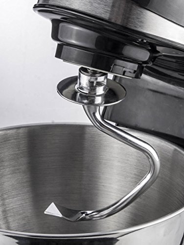 2000 Watt TurboTronic Küchenmaschine proMixPLUS mit Fleischwolf, Standmixer (1,5 Liter, Glasbehälter) und 5 Liter Edelstahl-Schüssel, 2,7 PS starker Motor, Rühr- und Knet-Maschine, Teigkneter - 3