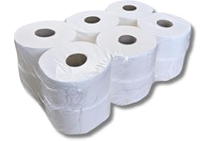 BFYSYO 12 Rollen Jumbo Toilettenpapier 2 lagig Zellstoff Premium