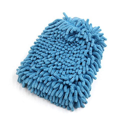Preisvergleich Produktbild DealMux Fahrzeug-Double Side Mikrofaser Waschhandschuh Putzhandschuh Schrubber Blau