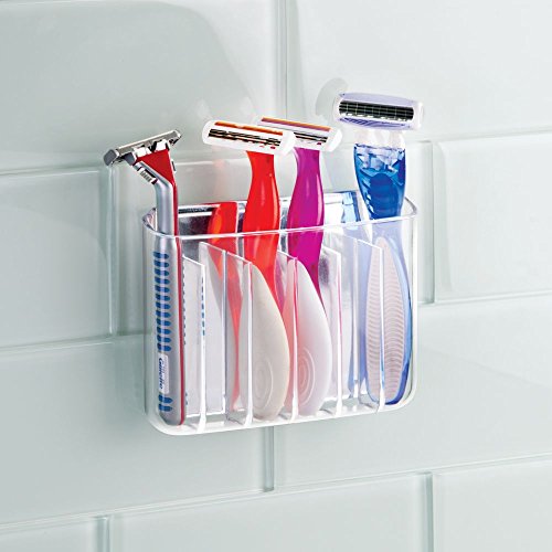 InterDesign 21830EU Affixx, Peel-and-Stick Starker Selbstklebender Una Zahnbürsten-Halter, Plastik, clear/polished, 9,73 x 2,67 x 9,70 cm - 6