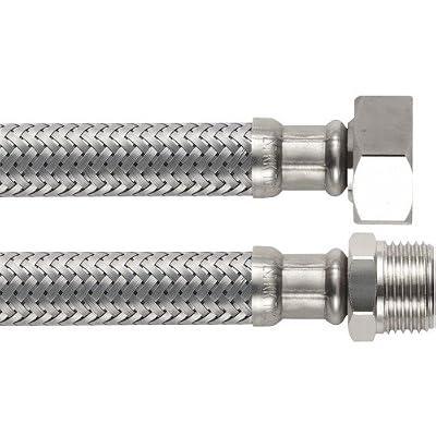 Boutté FMF12 Flexible sanitaire male femelle 12x17 longueur 300 mm dn8, Argent