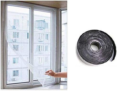 Carreguard DIY Bug Fly Mosquito Insect Door Window Protector Net Open/Close Screen For Windows 1.3 M X 1.5 M (Max),2 Color (White)