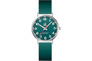 SHENGKE SK Deportes Reloj de Mujer ultradelgado de Moda para Profesionales médicos, Enfermeras, médicos, Estudiantes, Reloj con Esfera de fácil Lectura, Correa de Silicona Colorida