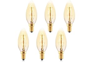 FanciBuy Dimmable E14 SES Small Screw Bulbs, Decorative Filament Bulbs, Softe Warm White 2700K, 230V