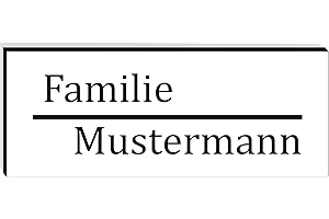KIWISTAR UG – od 1 x – tabliczka na nazwisko kreska 50 x 20 mm tabliczka na skrzynkę na listy samoprzylepna – biało-czarna – spersonalizowana tabliczka na skrzynkę na listy – tabliczka na drzwi – z