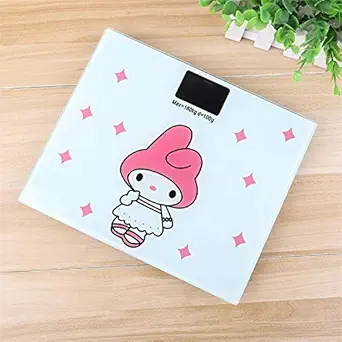 Delzon Digital Personal Weighing Scales LCD Display, Thick Tempreted Glass Body Human Body, Square Weight Machine Home Clinic Hospital Health (Multi Colour/Print)