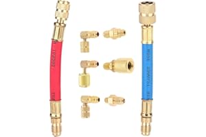 Youngine Kit di refrigerazione per aria condizionata R134A R12, strumento di conversione set tubo flessibile connettore 8 pezzi