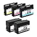 Valuetoner Remanufactured Ink Cartridge Replacement For Hewlett Packard HP 932XL 933XL (2 Black 1 Cyan 1 Magenta 1 Yellow) 5 Pack CN053AN CN054AN CN055AN CN056AN Compatible With Officejet 6100 Officejet 7100 Officejet 6600 Officejet 6700 Officejet 7610 Wide Format Printer RS.4220.00