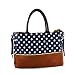 Premium Quality Multi-function Baby Diaper Nappy Changing Bag Mummy Handbag Shoulder Bag Blue Polka Dot - 6 PCS Set