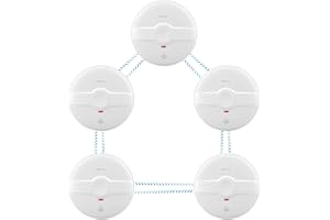 HEIMAN Interlink Detector Alarma de Humo, Alarma de Humo Independiente, Vida útil de La Batería de 10 Años, Detector de Humo con Certificación TUV EN14604 CE/ROHS