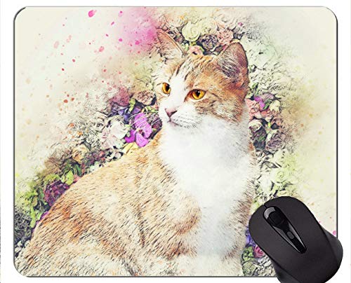Preisvergleich Produktbild Spiel-Mausunterlage Gewohnheit, Aquarellkatzenkunstgrafik Heimbüro-Computer-Zubehör-Mousepads