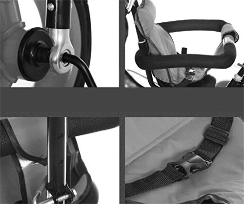 Children's bike Child Indoor Outdoor Small Tricycle Bicycle Boy's Bike Girl's Bike For 7 Months -6 Year Old Baby Three Wheels Trolley With Awning, Solid Rubber Tires/Rotating Seat/Rear Wheel Double Brake Baby trolley ( Color : #1 )