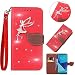 Leecase Bling Diamond Sparkle Glitter 3D PU Leather Bookstyle Magnetic Closure Wallet Flip Cover Creative Lovely Cute Fairy Rhinestone Leaf Pattern for Huawei P9-Red RS.2369.00