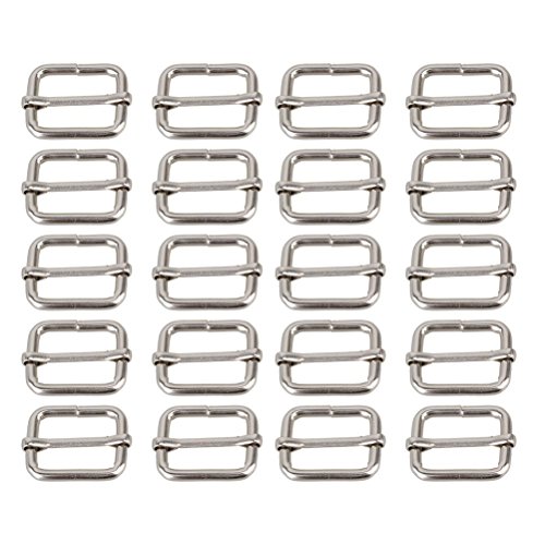 ROSENICE 20 Stück Gürtelschnallen Schieber für 25mm Band-Gurtband (Silber) - 2