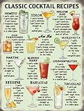 Kleines Metallschild Klassisches Cocktail Rezepte Küche Pub Vintage Retro Metall Schild 10647 - Klein