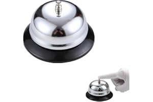 BKRDTY Tischglocke Tischklingel Aus Edelstahl 8.5cm Gefertigt Stark und Langlebig Rezeptionsklingel mit Knackigem Klingeln Anruf Glocke für Küche Restaurants Hotels Bars