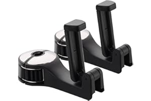 KETTION 2 Stücke Verbesserter 2-in-1 Auto Hakenhalter, Heckhaken für Autositze mit Handyhalterung (Silber 2 Stück)
