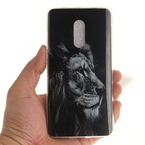Cozy Hut Lederhülle / Ledertasche / Hülle / Case / Cover / Etui / Tasche Bunte Muster Weich TPU Handy Hülle für Xiaomi Hongmi Redmi Note 4 (5.5),Ultra Slim Dünn Silikon TPU Transparent für Xiaomi Hongmi Redmi Note 4 (5.5) Hülle , Premium Handy Tasche Schutz Hülle Case Cover Etui Strass Schutz schutzhülle Bumper Schale Silicone für Xiaomi Hongmi Redmi Note 4 (5.5) – Black Lion - 5