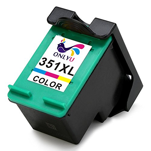 ONLYU 2-Pack Kompatibel HP 350 351 350XL 351XL Tintenpatrone für HP Deskjet D4200 D4260 D4263 D4300 D4360 D4268 Officejet J5700 J5725 J5730 J6413 J6415 J6424 J6450 J6480 J6488 Photosmart C4200 C4205 C4210 C4240 C4250 C4270 C4580 C4583 (1 Schwarz + 1Tri-Farbe) - 2