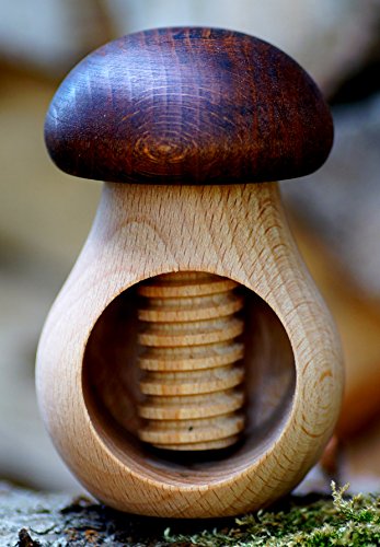 1 Stück – Nussknacker Nußknacker Pilz aus Buchenholz mit Schraubgewinde Nussschraube - 2