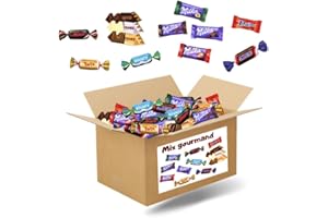 Mix gourmand - Assortiment de mini chocolats Mars, Snickers, Bounty, Twix, Milka, Daim, Toblerone (250)
