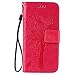 Produktbild pinlu PU Ledertasche Etui Schutz Hülle für Sony Xperia Z5 Premium (5,5 Zoll) Katze Baum Muster Design Lederhülle im Bookstyle Schale Flip Cover mit Kartenfach und Standfunktion (Rose red)