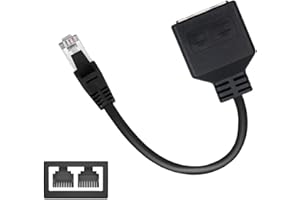 Jaimela RJ45 Splitter Adapter Kabel, LAN Ethernet Kabel Extender Netzwerk Adapter Stecker, für Ethernet Cat 5/6/7 LAN Ethernet Kabel Extender Surfen gleichzeitig (1 auf 2)