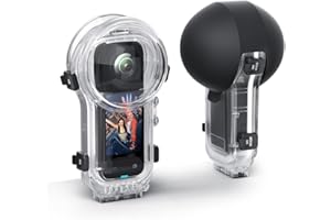 LILITOK Custodia subacquea da 60 metri per Insta360 X5 Invisible Dive Case, X5 Camera impermeabile con copriobiettivo in silicone per accessori Insta360 X5