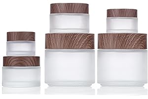 ‎TUAKIMCE TUAKIMCE 6 Stück 15ml 30ml 60ml weiß mattiertes Glas Cremedose Leer Leerdose klarer Tiegel Leerdose Leere Nachfüllbare Behälter Glasbehälter mit Deckel Liner für Lotion, Creme, Kosmetik