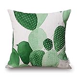 Elviros Dekorativ Baumwoll Leinen Mix Kissenbezug 45 x 51cm - Tropische Blätter