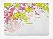 Produktbild Floral Bath Mat, White Backdrop Abstract Sketchy Image with Flower Details Art, Plush Bathroom Decor Mat with Non Slip Backing, 23.6 W X 15.7 W Inches, Hot Pink Pale Green and Black