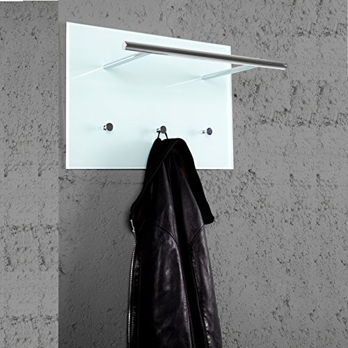 PRAKTISCHE WANDGARDEOBE AZZARETTI Garderobe mit Haken Handtuchhalter aus Glas und Chrom
