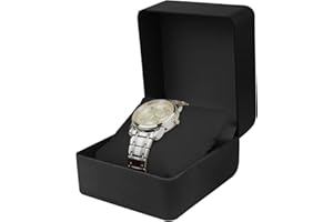 Energather Pudełko na zegarki, pudełko z ekoskóry na zegarki dla mężczyzn i kobiet, pojedyncze pudełko na zegarek, etui na zegarek, pudełko na zegarki damskie z odpinanym poduszeczkiem, pudełka na