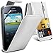 Price comparison product image ONX3 White Samsung Galaxy Young S6310 Protective Faux Credit / Debit Card Leather Flip Skin Case Cover & LCD Screen Protector Guard