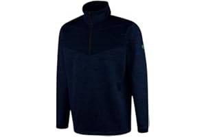 Island GREEN Mens Top Layer 1/4 Zip Padded Yoke Windproof Golf Sweater Pullover