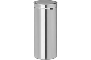 Brabantia - 115462 - Poubelle Touch Bin Unie New, 30 L - INOX Mat Anti-Traces de Doigts