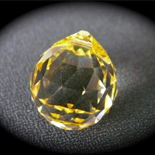 1 x 20mm Light Yellow Colour 30% Lead Crystals Ball for Chandelier, Ceiling light, Feng shui, Christmas Tree , Window display, Wedding Display, Curtains , interior design, ... ect..