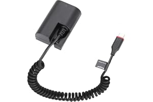 KING MA Dummy akumulator USB do kamery sieciowej, dekodowany akumulator Canon, zamiennik ze sprężyną typu C, kabel sieciowy do kamer Canon (LPE6)