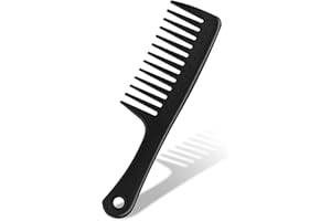 Funalix Breiter Zahnkamm, Friseurkämme - Glatt, robust und antistatisch, Lockenkamm für alle Friseurarbeiten und Styling (Schwarz)