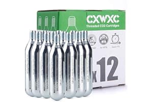 CXWXC - Kit de cartucho de co2 de 16 g, cartuchos roscados de CO2 de 16 g, compatible con válvulas Presta y Schrader