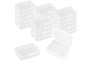 WYAN 21 Stück Transparent Klein Plastikboxen, Aufbewahrungsbehälter aus Kunststoff mit Deckel, Rechteckige leere Mini-Aufbewahrungsbox für kleinteile, perlen, Ringe, Ohrringe, Schrauben(65*46*20mm)