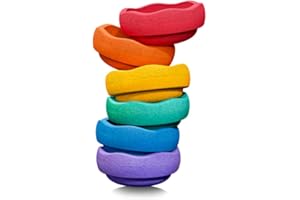 Stapelstein® – Rainbow I Balanciersteine für Kinder I 6 Farbenfrohes Motorikspielzeug – Für drinnen & draußen – Bewegungsspiel – Stapelspiel ab 1 Jahr