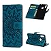 Produktbild Y7 2019 Handytasche Kompatible für Huawei Y7 Prime 2019 Hülle Mandalas Blume Muster Flip Case Cover PU Leder Tasche Handyhülle Schutzhülle Skin Ständer Klappbar Schale Bumper Magnet Deckel-Türkis