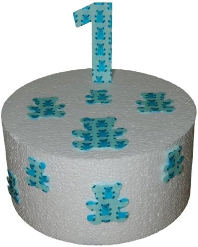 PRE-CUT BLUE BIRTHDAY NUMBER 1 & TEDDY BEARS EDIBLE RICE / WAFER PAPER CAKE TOPPERS BIRTHDAY PARTY DECORATION