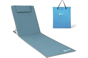 Homecall - Esterilla acolchada para playa, sin paragua, XXL (azul)